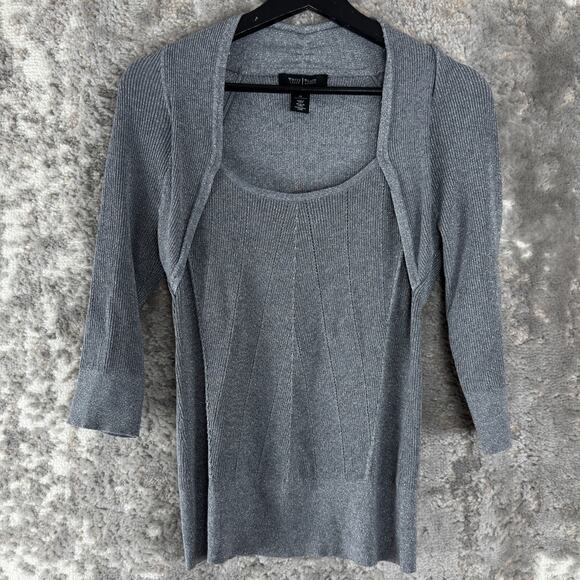 White House Black Market Gray Sweater - Picture 1 of 7